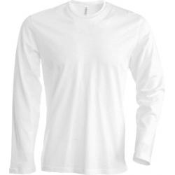 Tee-shirt blanc col rond manches longues - Kariban