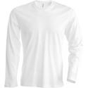 Tee-shirt blanc col rond manches longues - Kariban