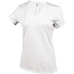 Tee-Shirt Blanc Col en V Femme Kariban