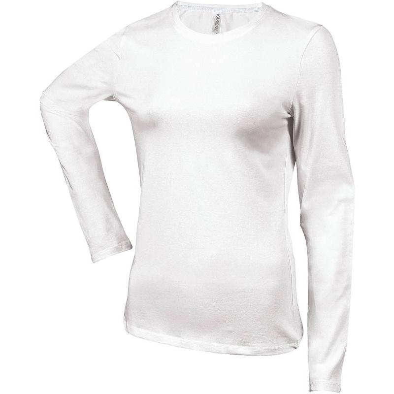 Tee-shirt Blanc pour Femme avec manches longues - Kariban - K383